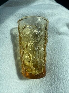 Anchor Hocking Amber Lido Milano Crinkle Drinking Juice Glass 4”Replacement